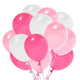 10 Pink & White Helium Balloons