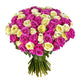 51 Fresh White &  Pink Roses Bunch