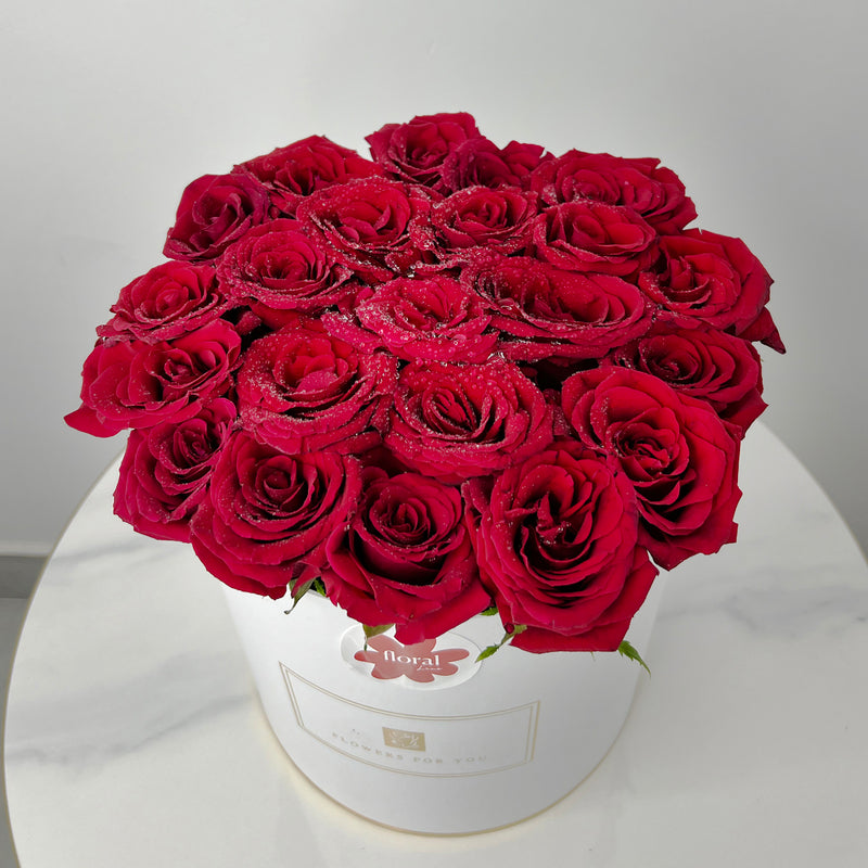 Box with 20 Red Roses