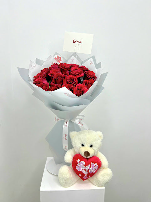 Romantic Roses & Teddy Delight